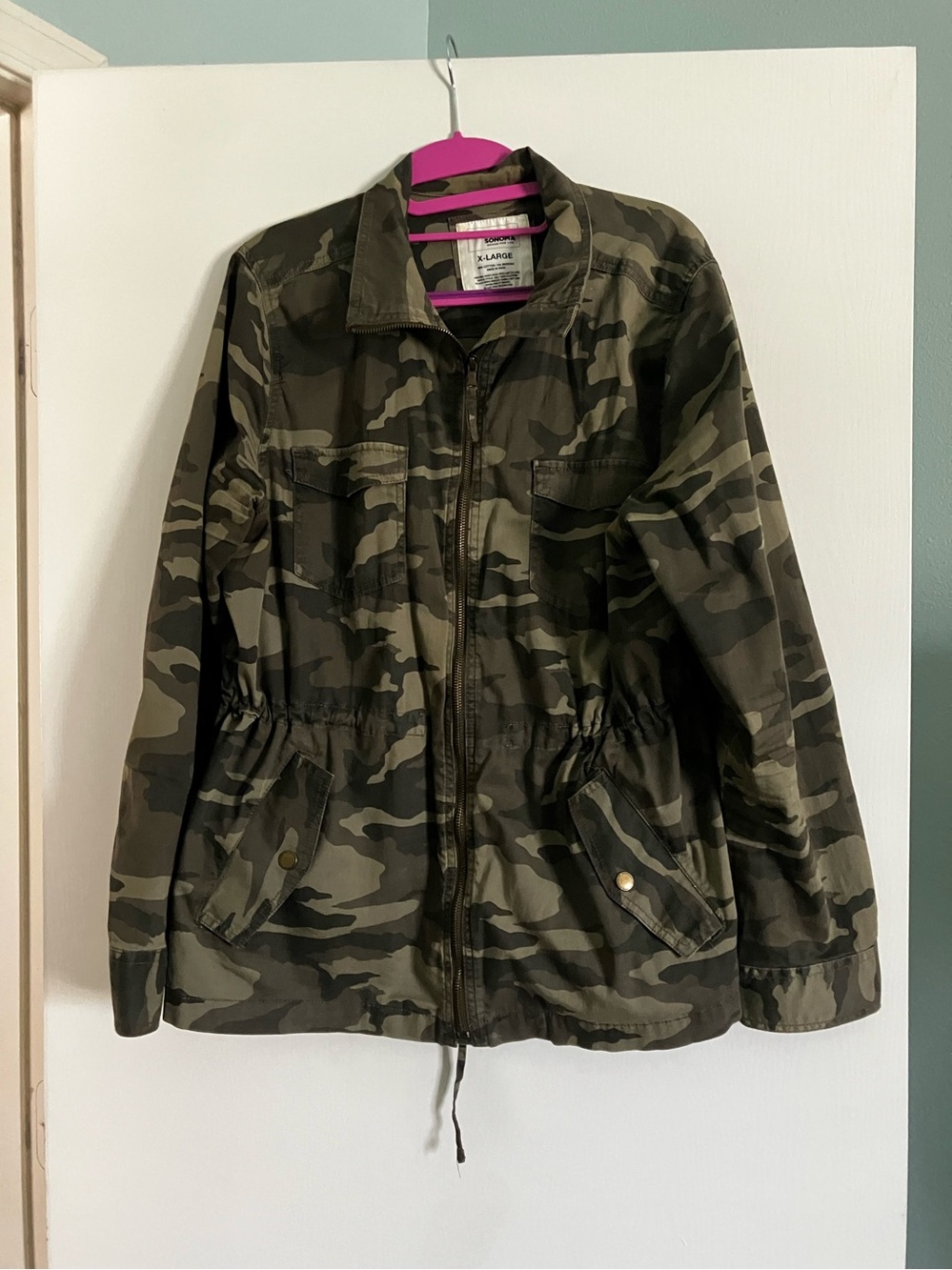 Sonoma Camo Utility Jacket XL | Zip Front Military Style Lightweight Jacket